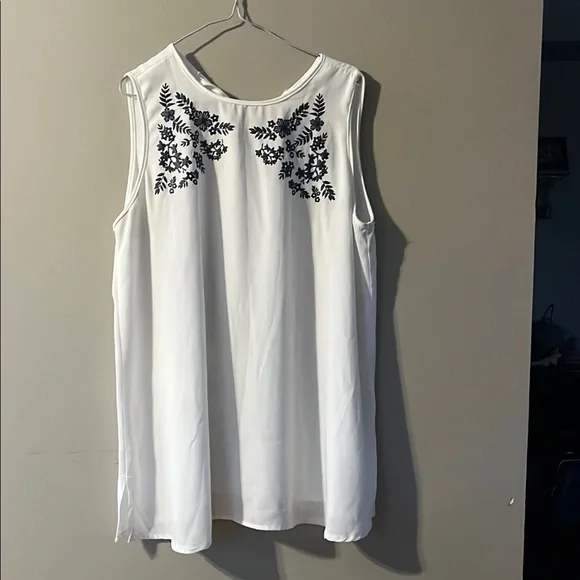 Cream Embroidered Blouse with Sleeveless Design - Picture 1 of 4
